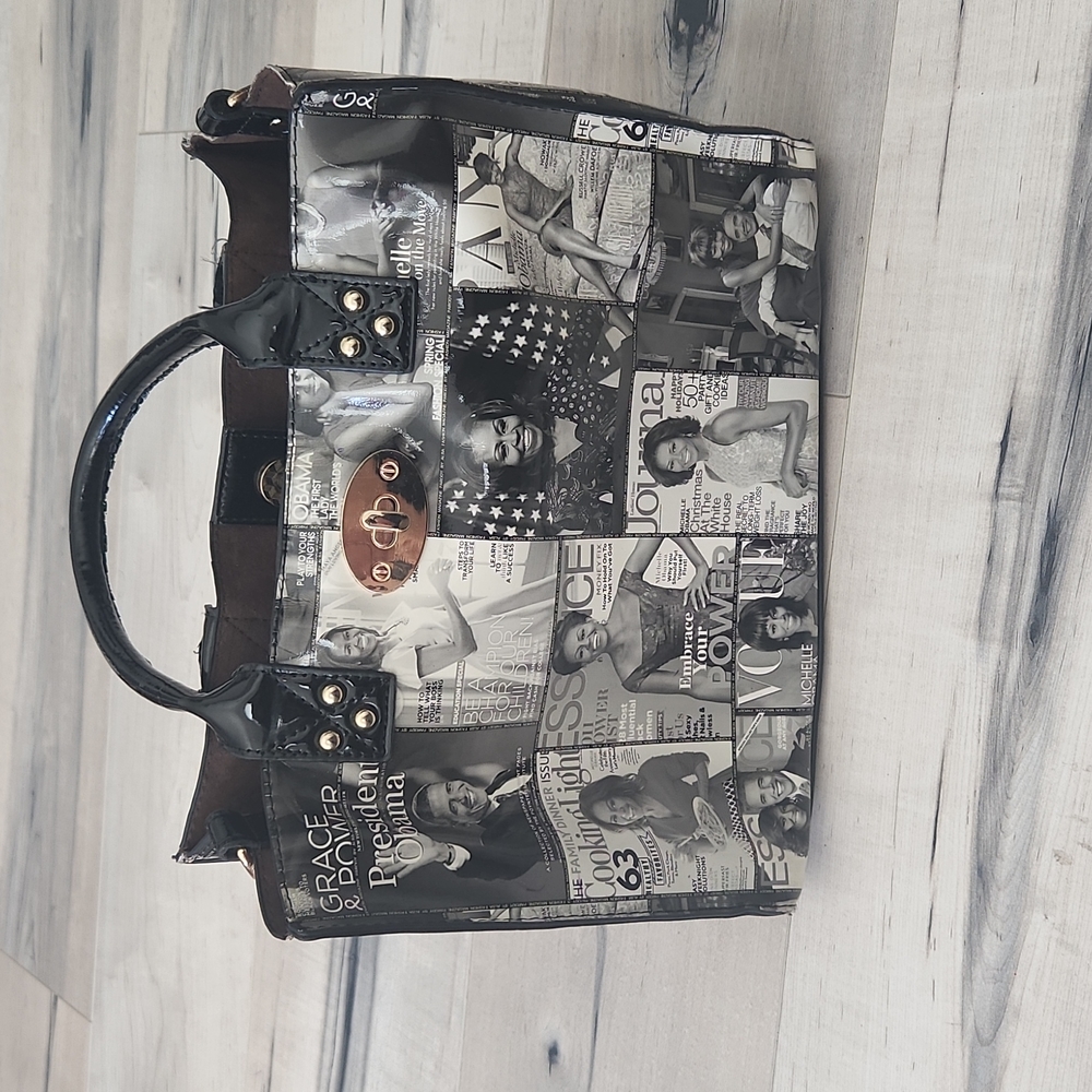 Michelle Obama magazine cover collage bag